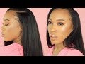 NATURAL QUICKWEAVE SIDE PART LEAVE OUT TUTORIAL | VirginHairFixx