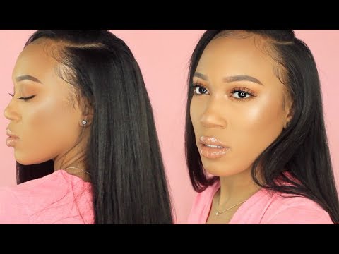 Natural Quickweave Side Part Leave Out Tutorial Virginhairfixx