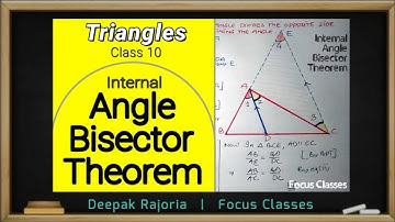 Angle Bisector Theorem Class 10 | Internal Angle Bisector Theorem Class 10 Ex 6.6 Q1 Maths Triangles