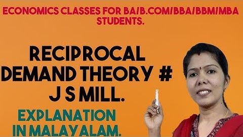 RECIPROCAL DEMAND THEORY# J S MILL # MALAYALAM EXPLANATION.