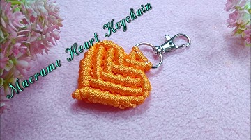 Heart Shaped Macrame Keychain Tutorial for BEGINNERS! | DIY Macrame heart key chain