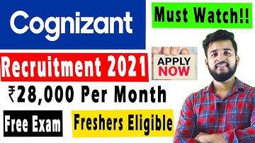 🔴 Cognizant Recruitment 2021 | Off Campus Drive for 2021 Batch | Programmer Trainee in Cognizant