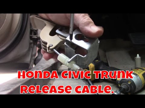 Honda Civic trunk/gas door cable repair. How to, DIY.