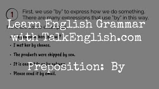 English Grammar:  By (Preposition) screenshot 1