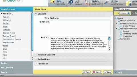 Making a Basic Page on ePortfolio - San Francisco State University