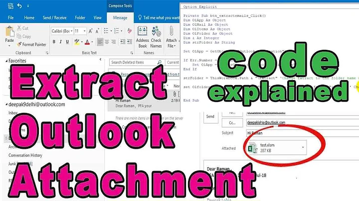 how to extract outlook attachments using vba - code explained