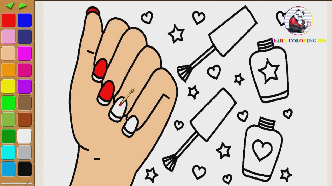 How to draw Cute Nails and Nail Polish easy step by step - YouTube