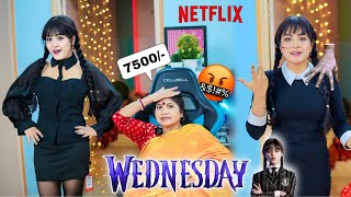 My *Desi* Mom Reacts to WEDNESDAY ADDAMS Inspired Dresses 😰 7500 ka Chuna 😭Nilanjana Dhar