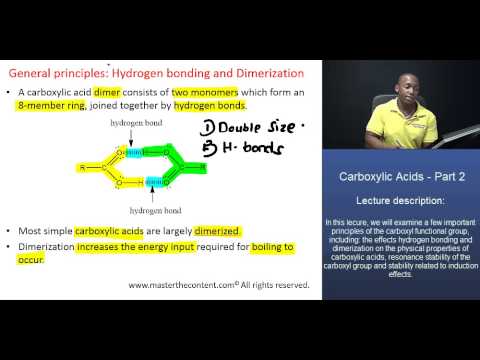 DAT: Properties of carboxylic Acids - Part 2A - Dimerization in Carboxylic Acids
