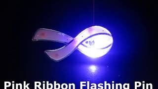 Pink Ribbon Flashing LED Lapel Pins