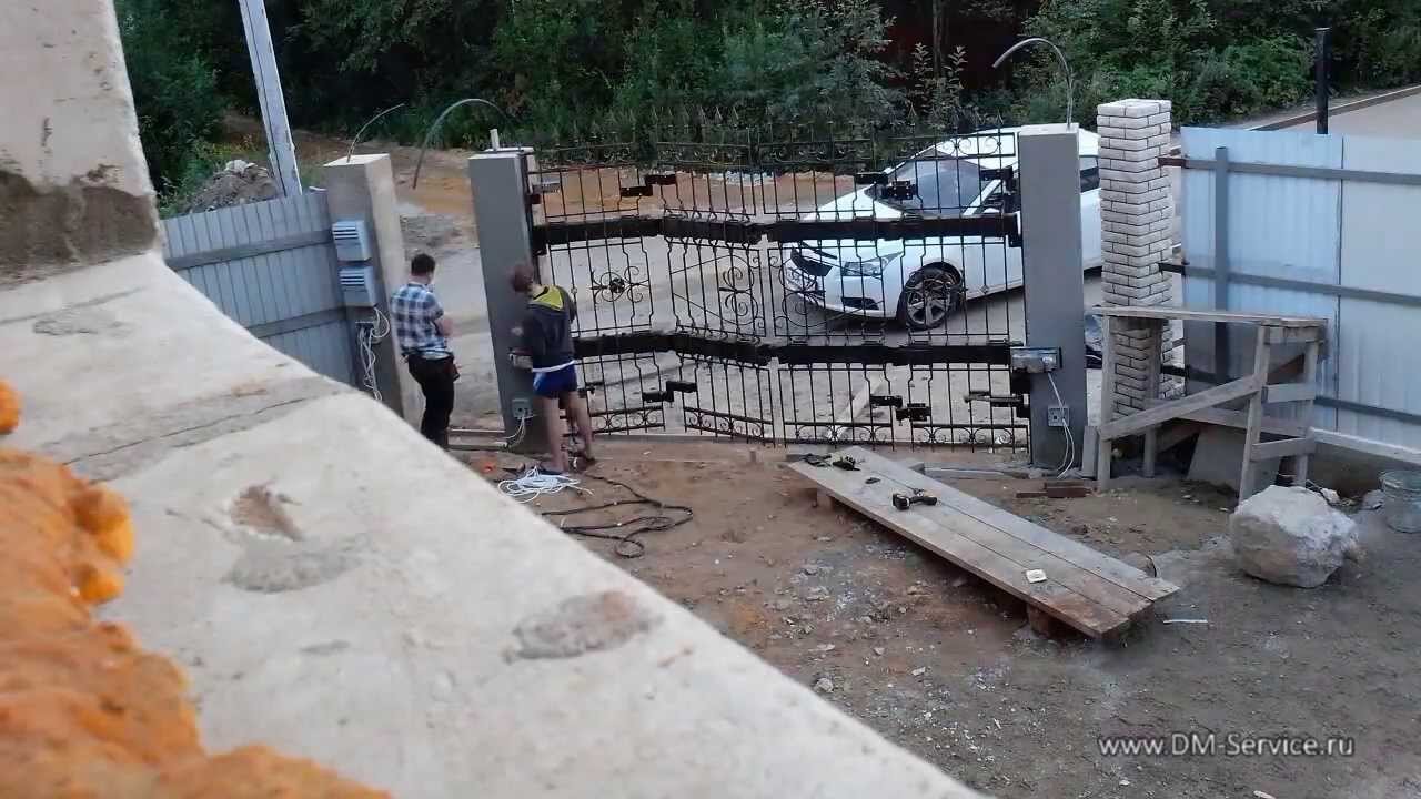 Timelapse Монтаж Распашных Ворот часть 2 - YouTube