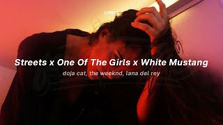 streets x one of the girls x white mustang (lyrics) (sped up + reverb)