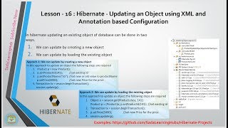 Lesson - 16 : Hibernate - Updating an Object using XML and Annotation based Configuration