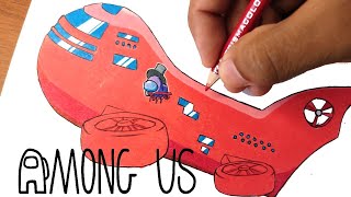 Como dibujar paso a paso NUEVO MAPA DE  AMONG US - How to Draw Among US screenshot 4