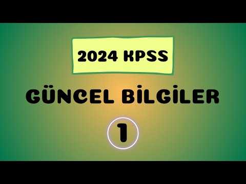 2024 KPSS Ekys/Ekpss/Ortaöğretim/Önlisans/Lisans Güncel Bilgiler 1. Video