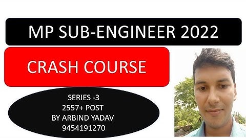 Sub Engineer crash course  #subengineer #crashcoursesubengineer #mp #mppeb #agni247 #subengineer2022
