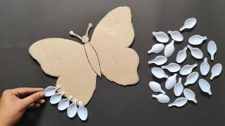 2 Easy Butterfly Wall Hanging Craft | Best Out Waste Cardboard and Spoons | Home Decoration Ideas