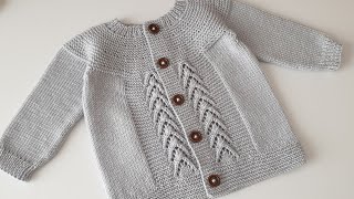 Kabartmalı Ajurlu Bebek Hırka Modeli3D V Ajurlu Hırka Modeli