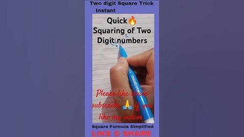 Square of 2 digit numbers 11....99 Made easy 🔥#maths#square