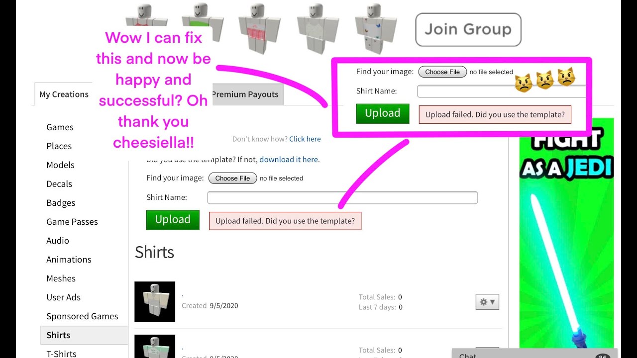 Every shirt that I upload to Roblox has a white line on it that I can't  seem to remove, does anyone know how to fix this? : r/roblox