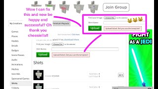 when trying to upload a shirt to roblox, this random error message with no  text pops up. how do i fix this? : r/RobloxHelp
