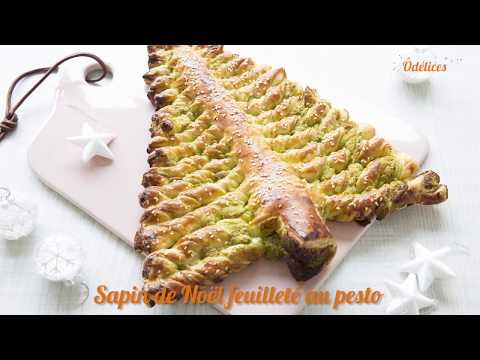 sapin-de-noël-feuilleté-au-pesto---recettes-faciles-odelices