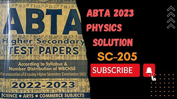 ABTA Test Paper Class 12 Physics solution SC-205 AND 208 2023 || ABTA Test Paper solution 2023 ||