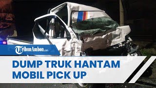 Dihantam Dump Truk saat Melintas, Pasangan Suami Isti Tewas Terjepit di dalam Mobil Pick Up