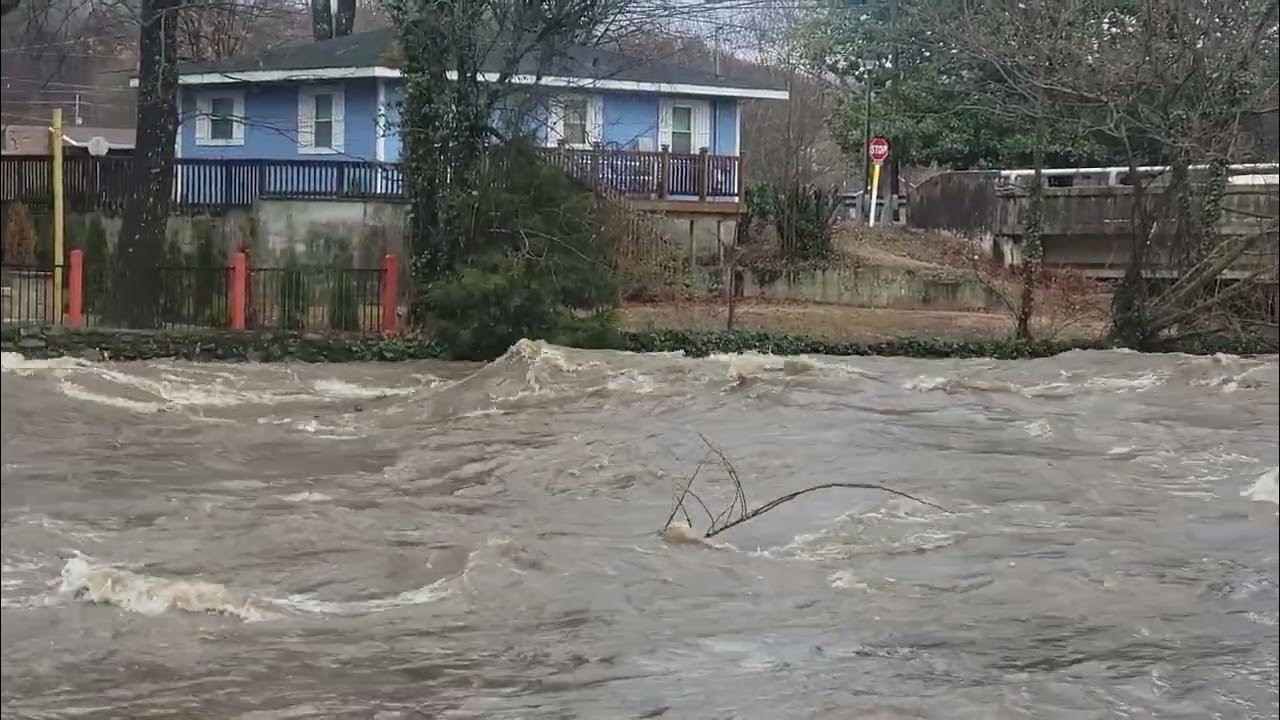Pigeon flood Jan 92024 Little Pigeon River just as it enters