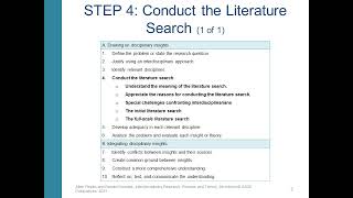 Step 4: Conduct the Literature Search - Interdisciplinary Studies Lecture 5.1