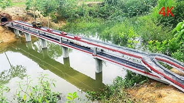 Design and Construction Of A Mixed Bridge With Two Rail Lanes and Two Road Lanes - 4K