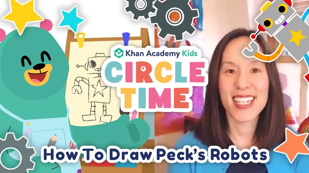 How To Draw Peck’s Robots | Character Drawing for Kids  | Circle Time with Khan Academy Kids