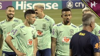 Brazil stars ALL SMILES during training in Qatar!