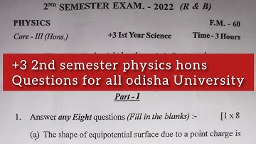 +3 2nd semester physics honours questions/+3 2nd semester physics honours important questions core-3