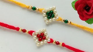 Diy rakhi making || How to make rakhi || Rakhi making at home || Pearl rakhi || Handmade rakhi