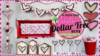 6 Dollar Tree Valentine’s DIYs 2021 | High End Decor on a Budget | Grapevine Heart Wreaths 6 Ways