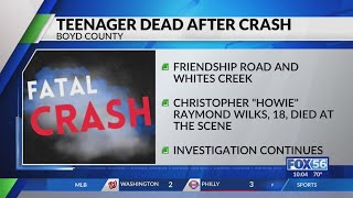 Teen dies on scene of Boyd County crash