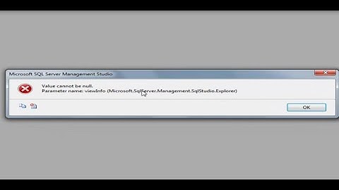 Fix Error SQL server Value cannot be null  Parameter name viewInfo