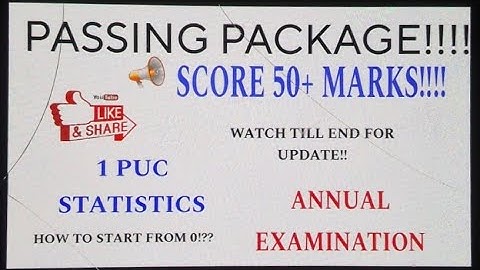 PASSING PACKAGE |1 PUC STATISTICS |SCORE 50+ MARKS |IMPORTANT CONCEPT