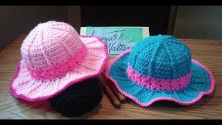 Crochet Pretty in pink sun hat part 1