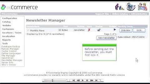 Sending out a newsletter in OS Commerce