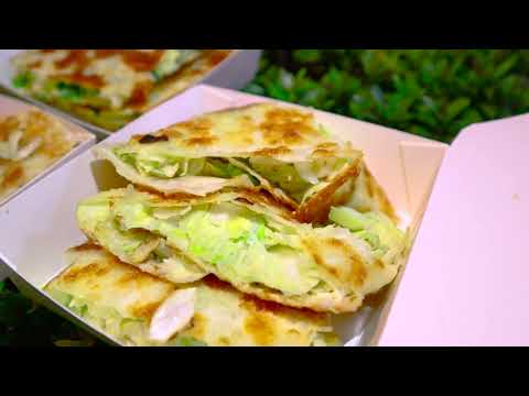 Taiwan Jingmei night market Chinese omelette｜台灣美食 景美夜市 小旺仔宜蘭蛋餅｜ 蔬菜蛋餅做法 宜蘭蛋餅