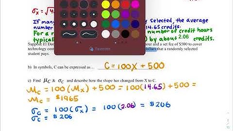 AP Stats 6.2 Video A (Transforming Random Variables & Combining Random Variables)
