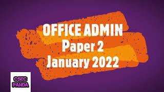 CSEC Office Administration Past Paper 2 - January 2022 Answers