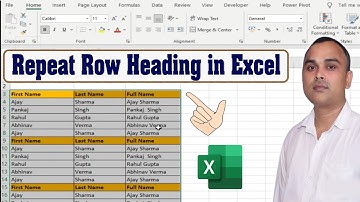 Repeat Row Heading in Excel | How to Repeat Row Heading in Excel |