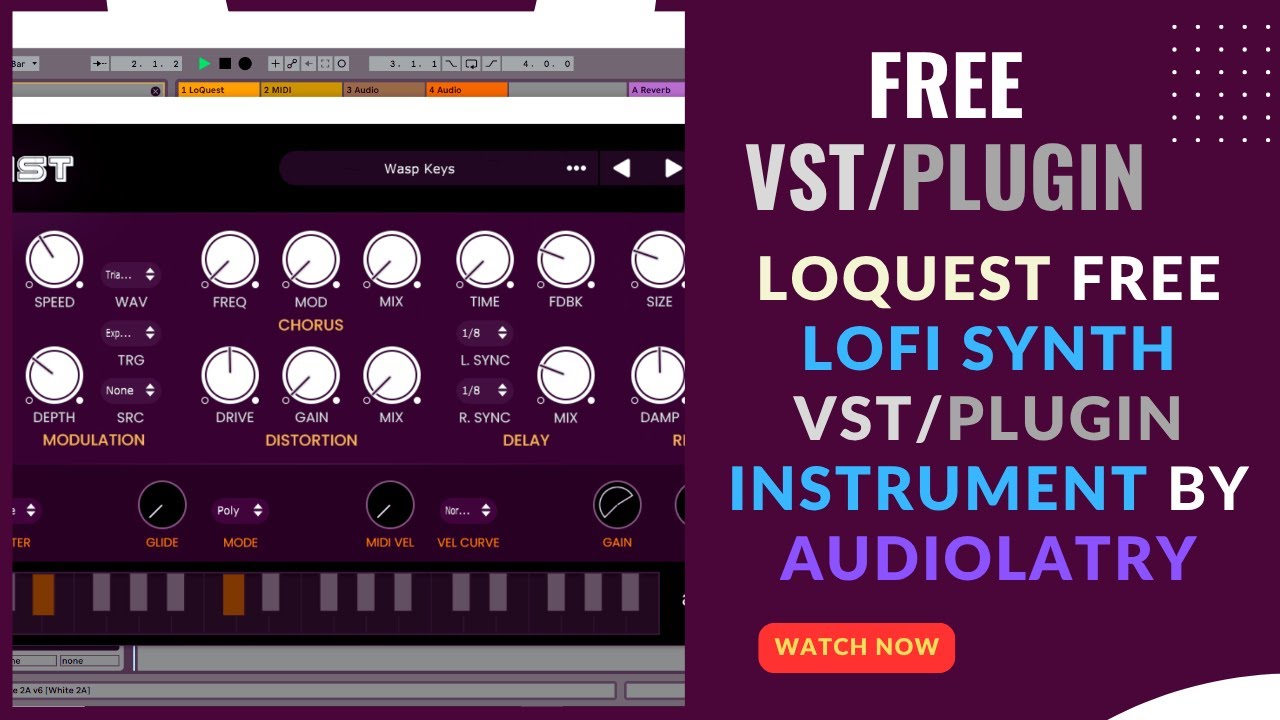 Loquest LoQuest - FREE Lofi Synth VST/Plugin Instrument by Audiolatry # ...