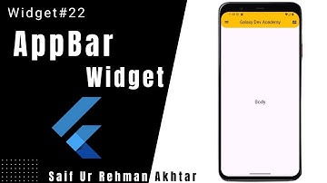 Flutter App Bar Widget Explained (Urdu/Hindi) | Flutter 215 Widgets Series