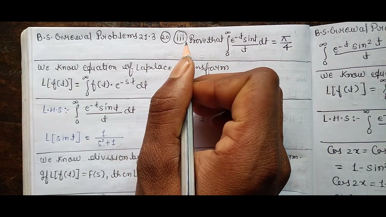 Prove That Integration From 0 To Infinity e t sint t dt pi 4 B prove-that-integration-from-0-to-infinity-e-t-sint-t-dt-pi-4-b