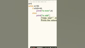 WHILE LOOP ODD EVEN // PROGRAM IN PYTHON ODD NUMBER AND EVEN NUMBER//BASIC PROGRAM WITH WHILE LOOP