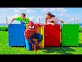 Magic Boxes Superhero and more funny challenges with Adriana and Ali